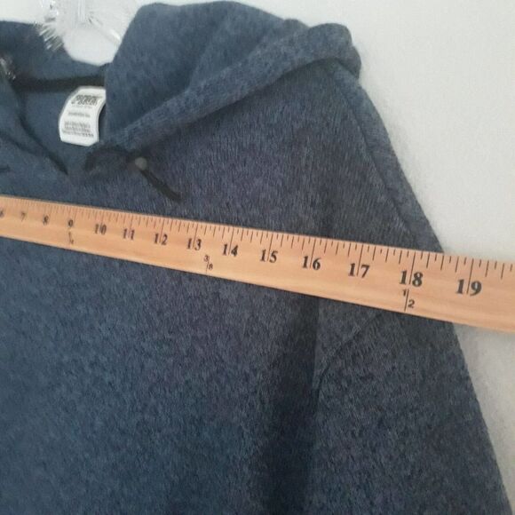 Pink Victoria Secret Cropped Sweat Shirt Womens XS Blue Hooded Drawstrings - Picture 6 of 9